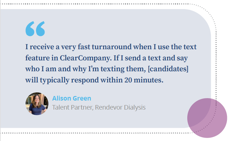 Alison Green, Talent Partner, Rendevor Dialysis testimonial image